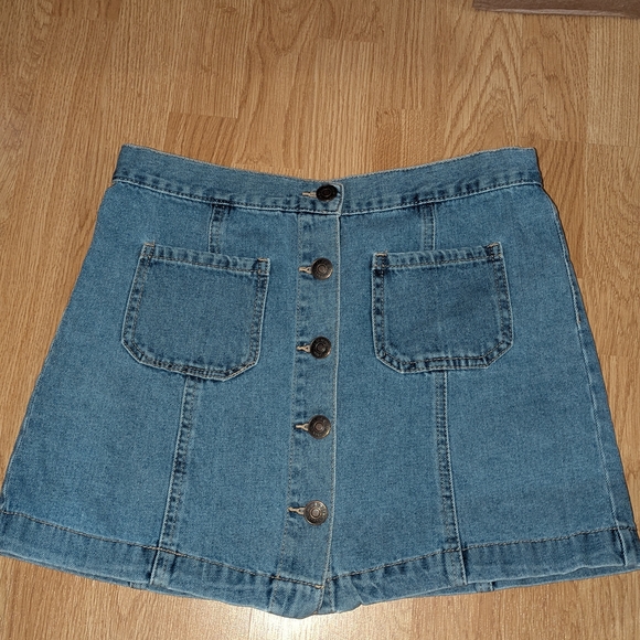 Forever 21 Blue Denim A-Line Skirt - Picture 1 of 3
